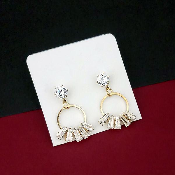 Urthn AD Stone Gold Plated Dangler Earrings - 1315875