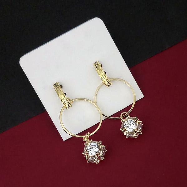 Urthn Crystal Stone Gold Plated Dangler Earrings - 1315878