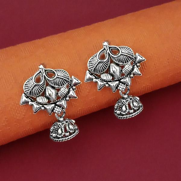 Tip Top Fashions Oxidised Plated Jhumki Earrings - 1316005