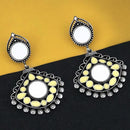 Jeweljunk Oxidised Plated Mirror Dangler Earrings  - 1316212B