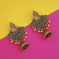 Jeweljunk Antique Gold Plated Jhumki Earrings - 1316218A