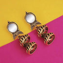 Jeweljunk Antique Gold Plated Mirror Jhumki Earrings - 1316230A