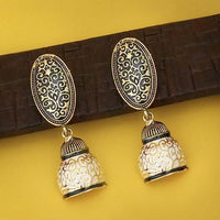 Kriaa Black Meenakari Dangler Earrings