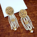 Kriaa Gold Plated Brown Austrian Stone Dangler Earrings