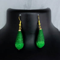 Kriaa Antique Gold Plated Thread Dangler Earrings