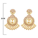 JD Arts Golden Beads Kundan Stone Dangler Earring