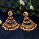 JD Arts Antique Gold Plated Brown Kundan Dangler Earrings