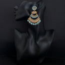 JD Arts Antique Gold Plated Kundan Blue Beads Dangler Earrings