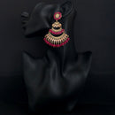 JD Arts Antique Gold Plated Kundan Pink Beads Dangler Earrings