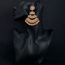 JD Arts Antique Gold Plated Kundan Peach Beads Dangler Earrings