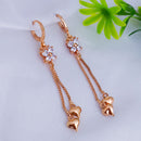 JB Arts Rose Gold Plated AD Stone Dangler Earrings