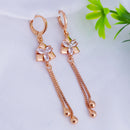 JB Arts Rose Gold Plated AD Stone Dangler Earrings