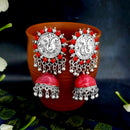 JewelJunk Red Oxidized Plated Jhumka