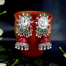 JewelJunk Maroon Oxidized Plated Jhumka