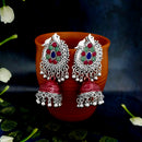 JewelJunk Maroon Oxidized Plated Jhumka