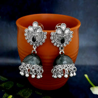 JewelJunk Black Oxidized Plated Jhumka