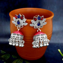 JewelJunk Maroon Oxidized Plated Jhumka