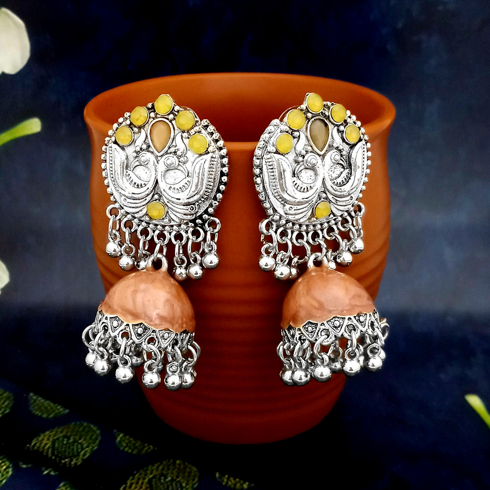 JewelJunk Brown Oxidized Plated Jhumka