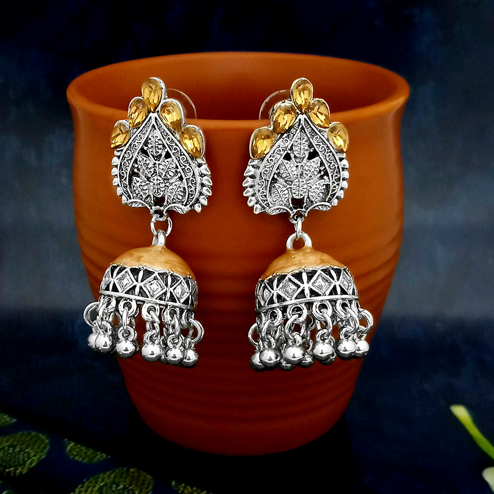 JewelJunk Brown Oxidized Plated Jhumka