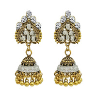 Jeweljunk Gold Oxidised Plated Jhumki Earrings -1317815