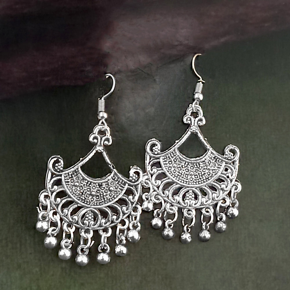 Woma Oxidised Plated Trendy Dangler Earrings