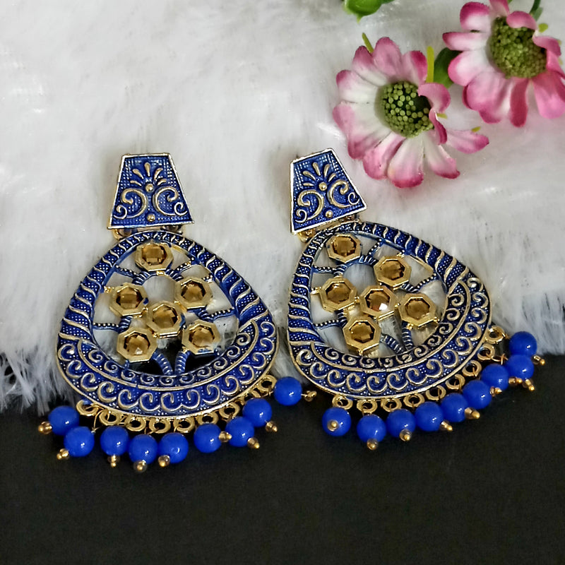 Amina Creation Gold Plated Meenakari Dangler Earrings Assorted Color