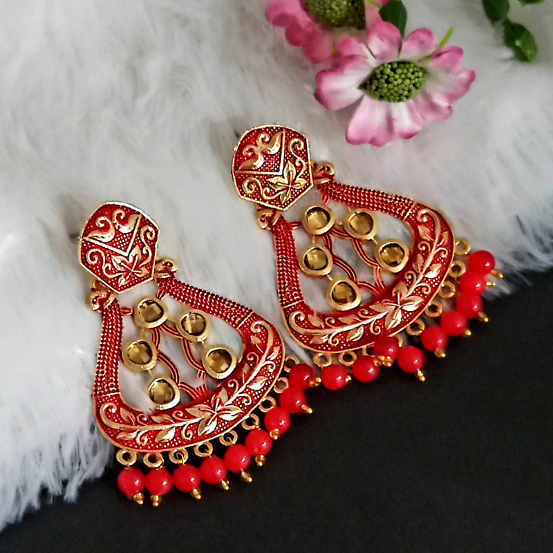 Amina Creation Gold Plated Meenakari Dangler Earrings Assorted Color