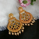 Woma Matte Yellow Meenakari Dangler Beads Drop Earrings