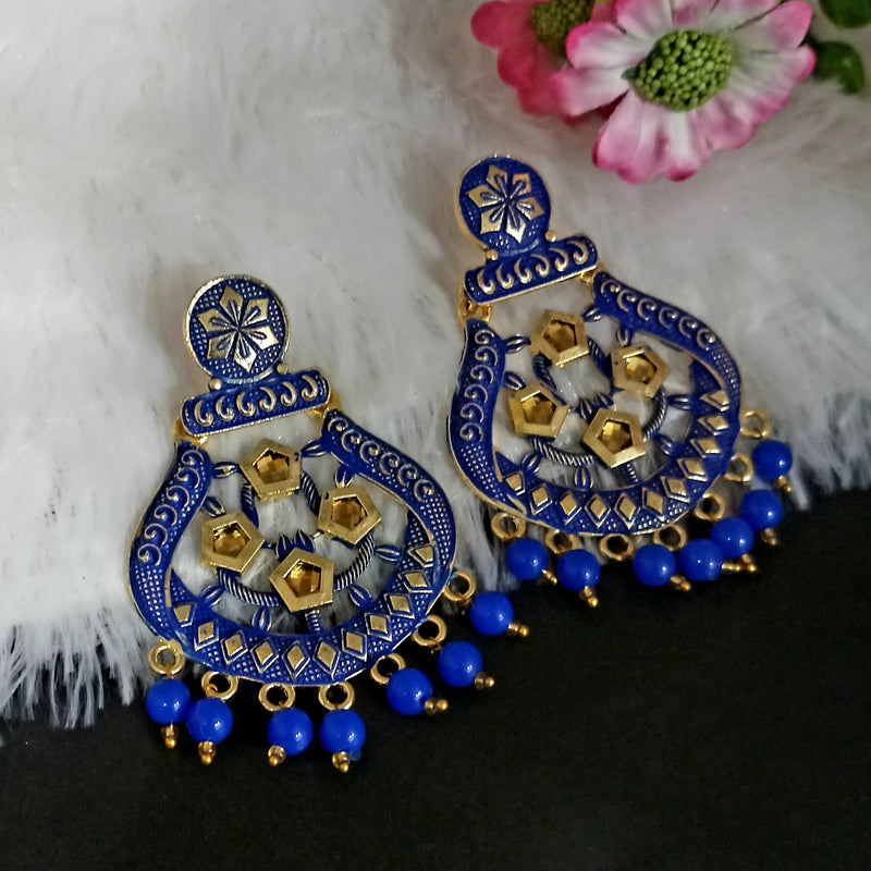 Amina Creation Gold Plated Meenakari Dangler Earrings Assorted Color