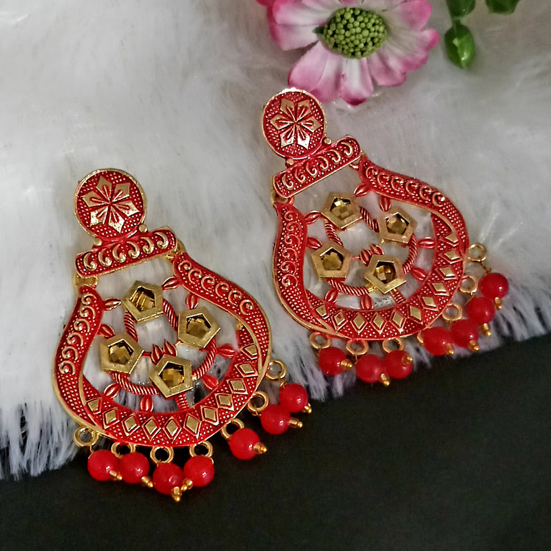 Amina Creation Gold Plated Meenakari Dangler Earrings Assorted Color