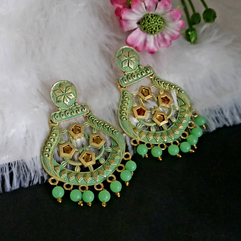 Amina Creation Gold Plated Meenakari Dangler Earrings Assorted Color