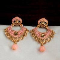 Amina Creation Gold Plated Meenakari Dangler Earrings Assorted Color