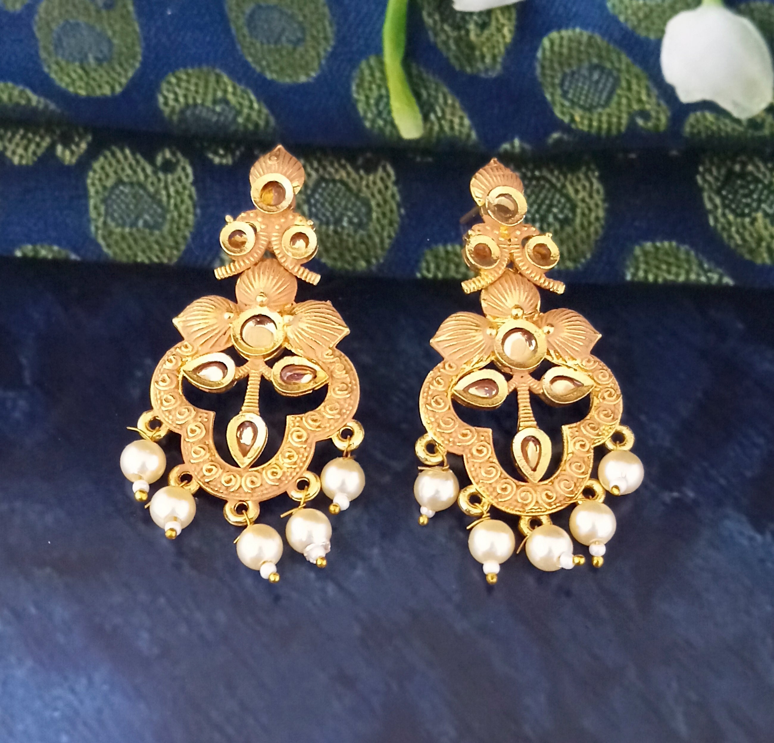 Amina Creation Gold Plated Meenakari Dangler Earrings Assorted Color
