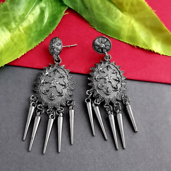 Woma Oxidised Plated Dangler Earrings  - 1318280