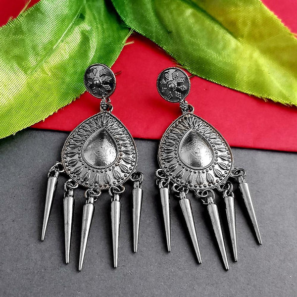 Woma Oxidised Plated Dangler Earrings  - 1318283