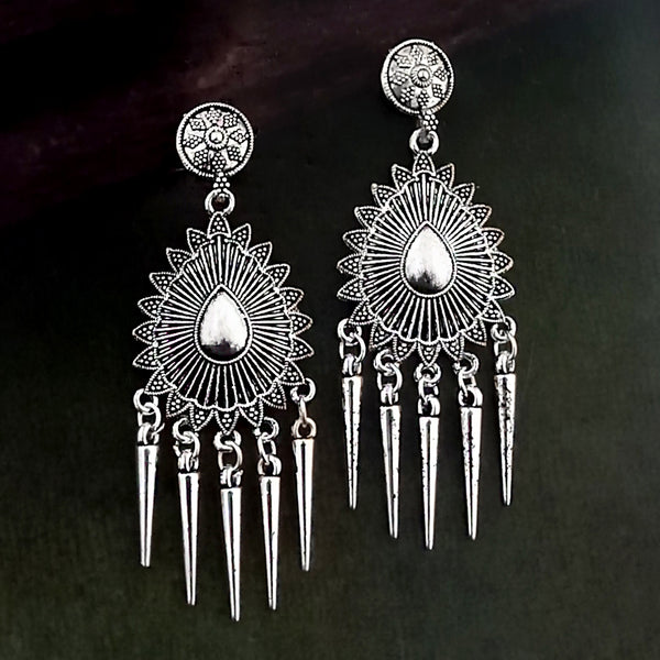 Woma Oxidised Plated Trendy Dangler Earrings