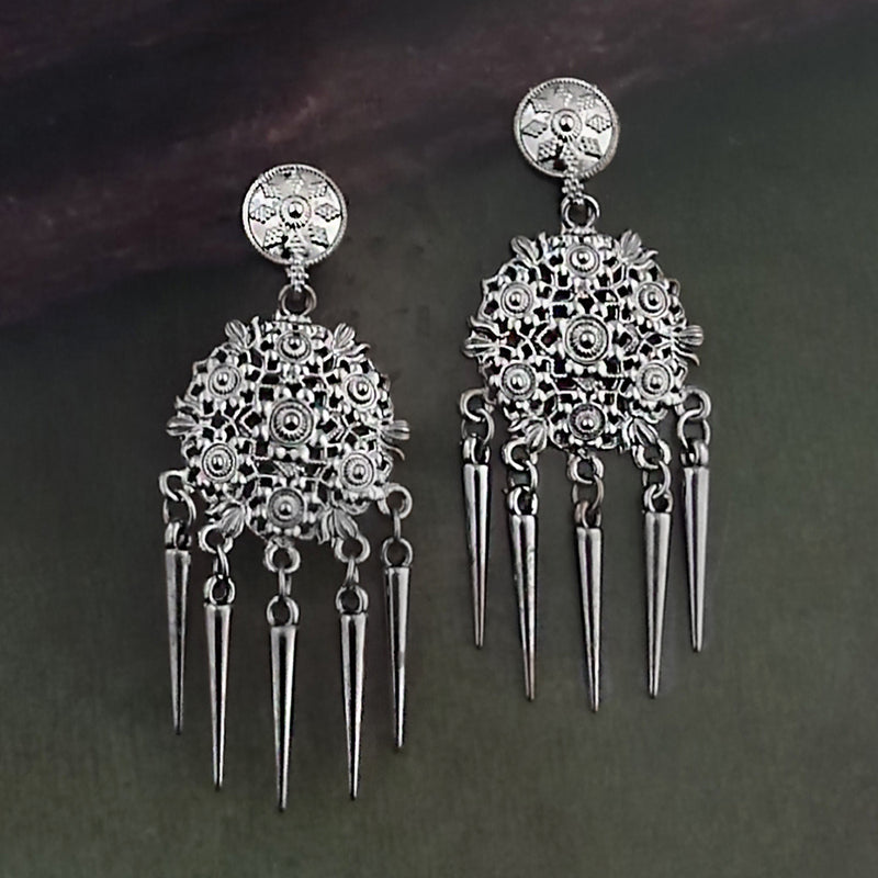 Woma Oxidised Plated Trendy Dangler Earrings