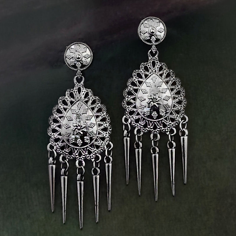 Woma Oxidised Plated Trendy Dangler Earrings