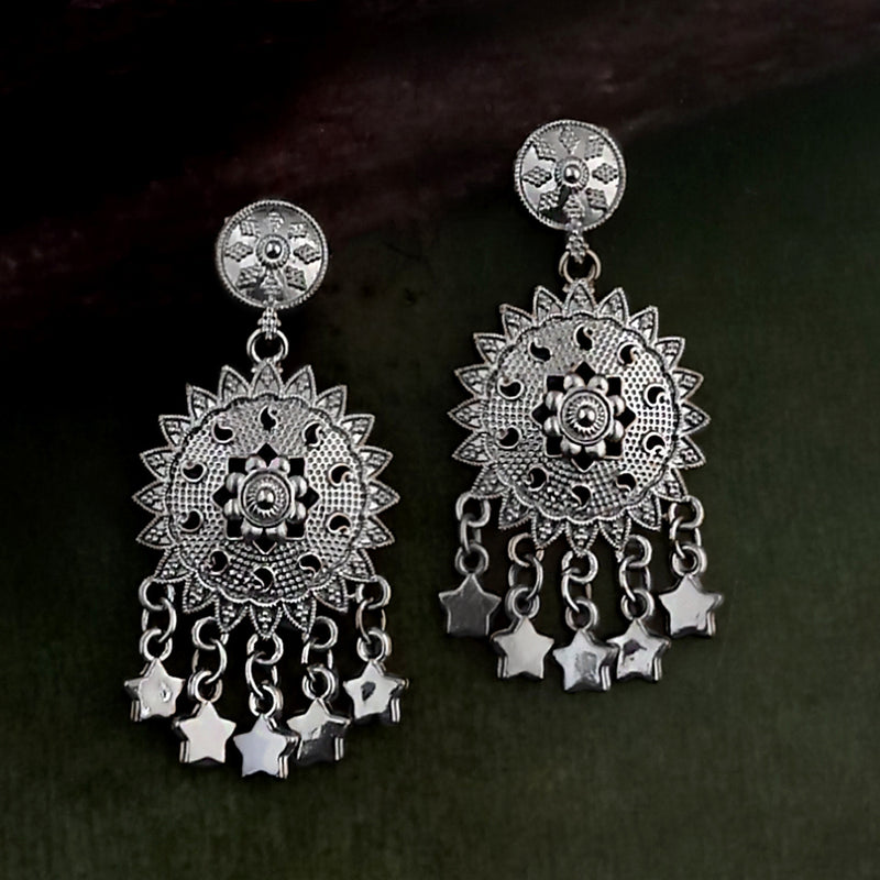 Woma Oxidised Plated Trendy Dangler Earrings