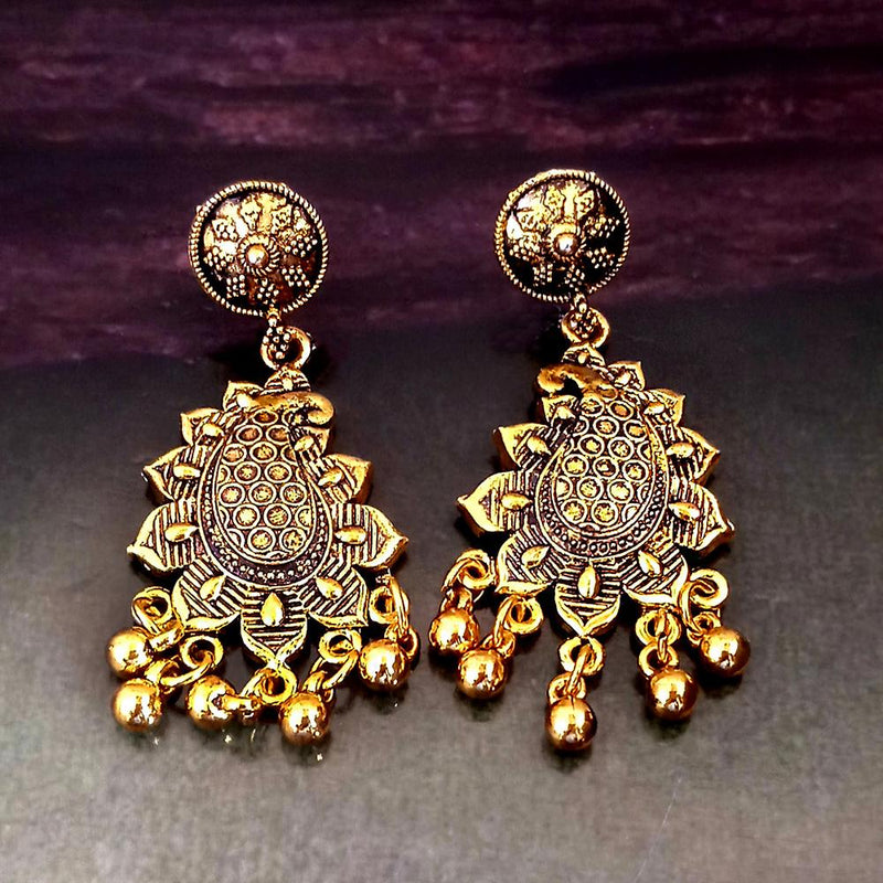 Woma Gold Plated Dangler Earrings  - 1318308A