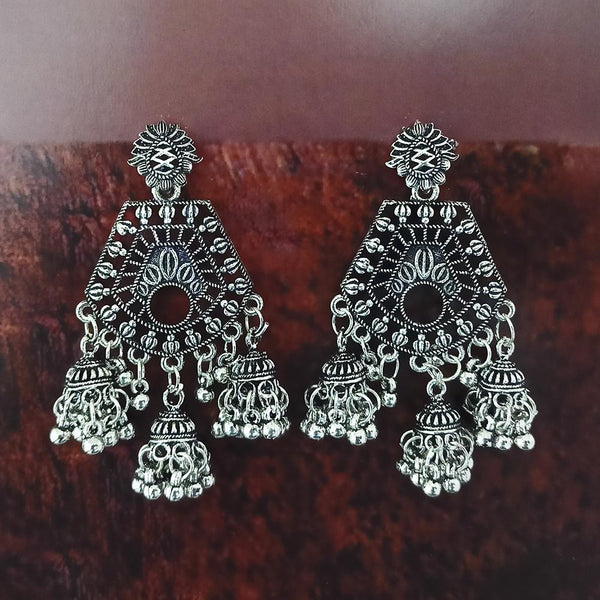 Woma Oxidised Plated Jhumki Earrings  - 1318383