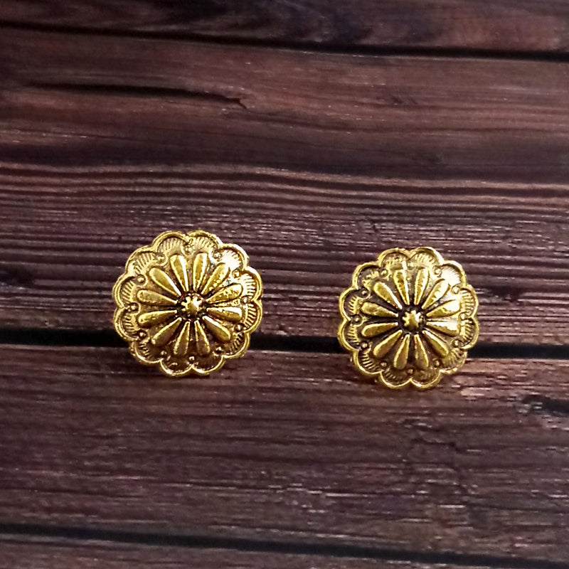 Woma Floral Gold Plated Stud Earrings