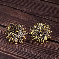 Woma Floral Gold Plated Stud Earrings