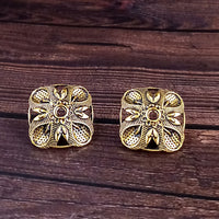 Woma Floral Gold Plated Stud Earrings