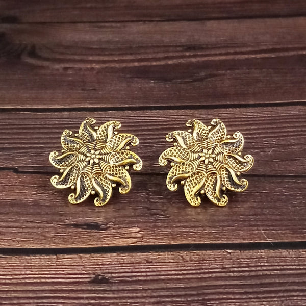 Woma Floral Gold Plated Stud Earrings