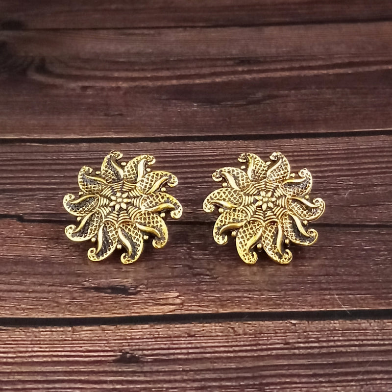 Woma Floral Gold Plated Stud Earrings