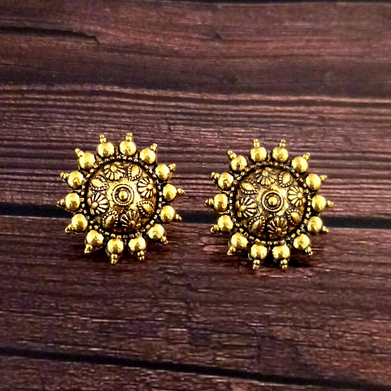 Woma Floral Gold Plated Stud Earrings