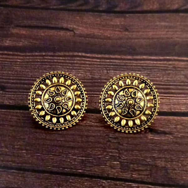 Woma Floral Gold Plated Stud Earrings