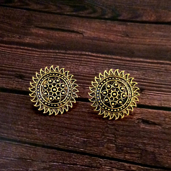 Woma Floral Gold Plated Stud Earrings