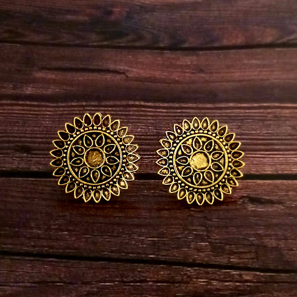 Woma Floral Gold Plated Stud Earrings